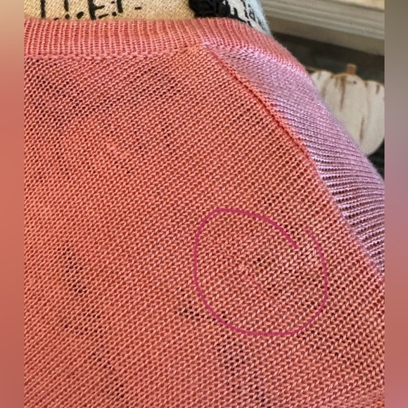 Victoria Holley Vintage Button Front Pink Cardigan Silk 3/4 Length Sleeve XL - Picture 8 of 8